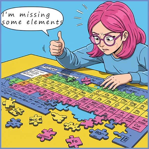 Student building jigsaw of the periodic table